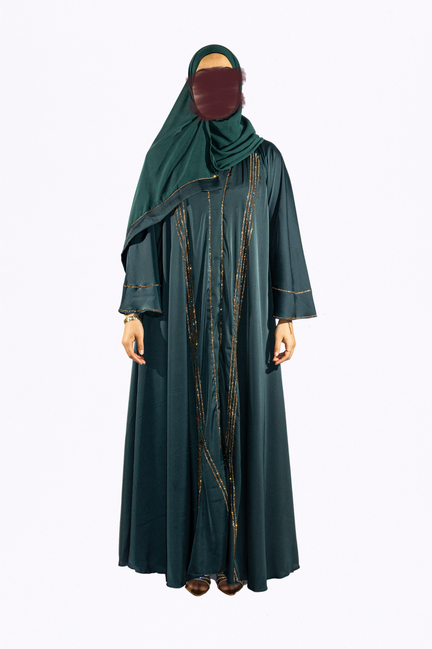 Abaya Hessa vert émeraude
