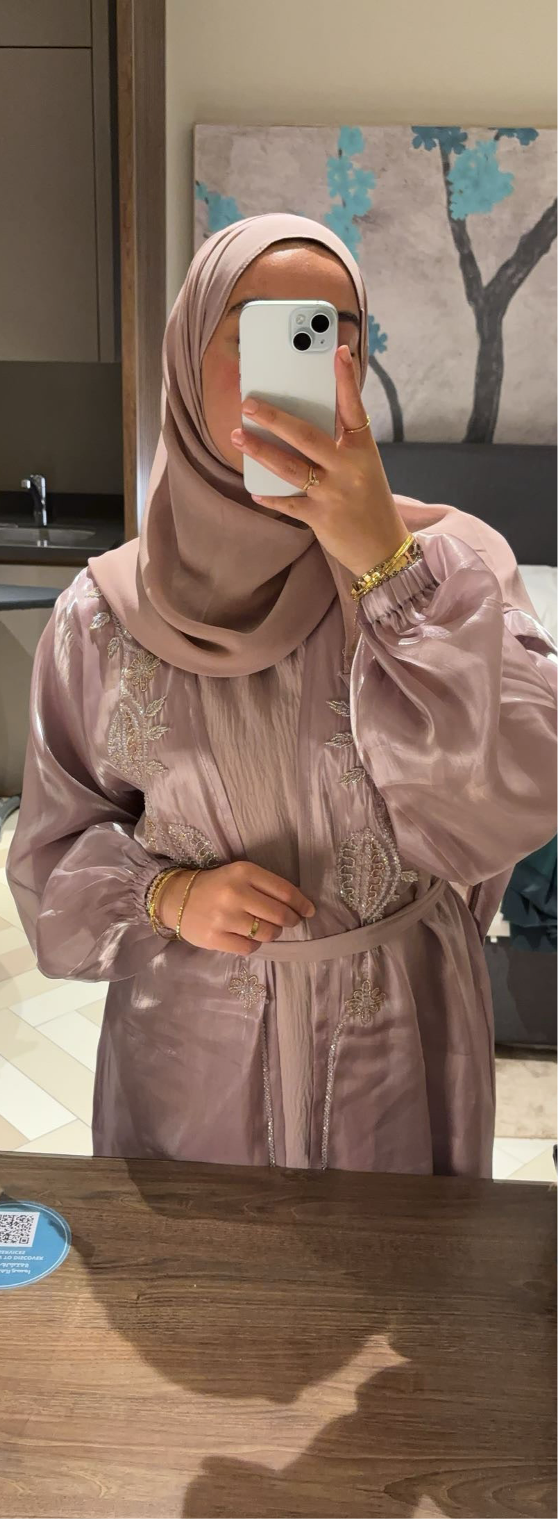 Abaya Ameera Rose poudré