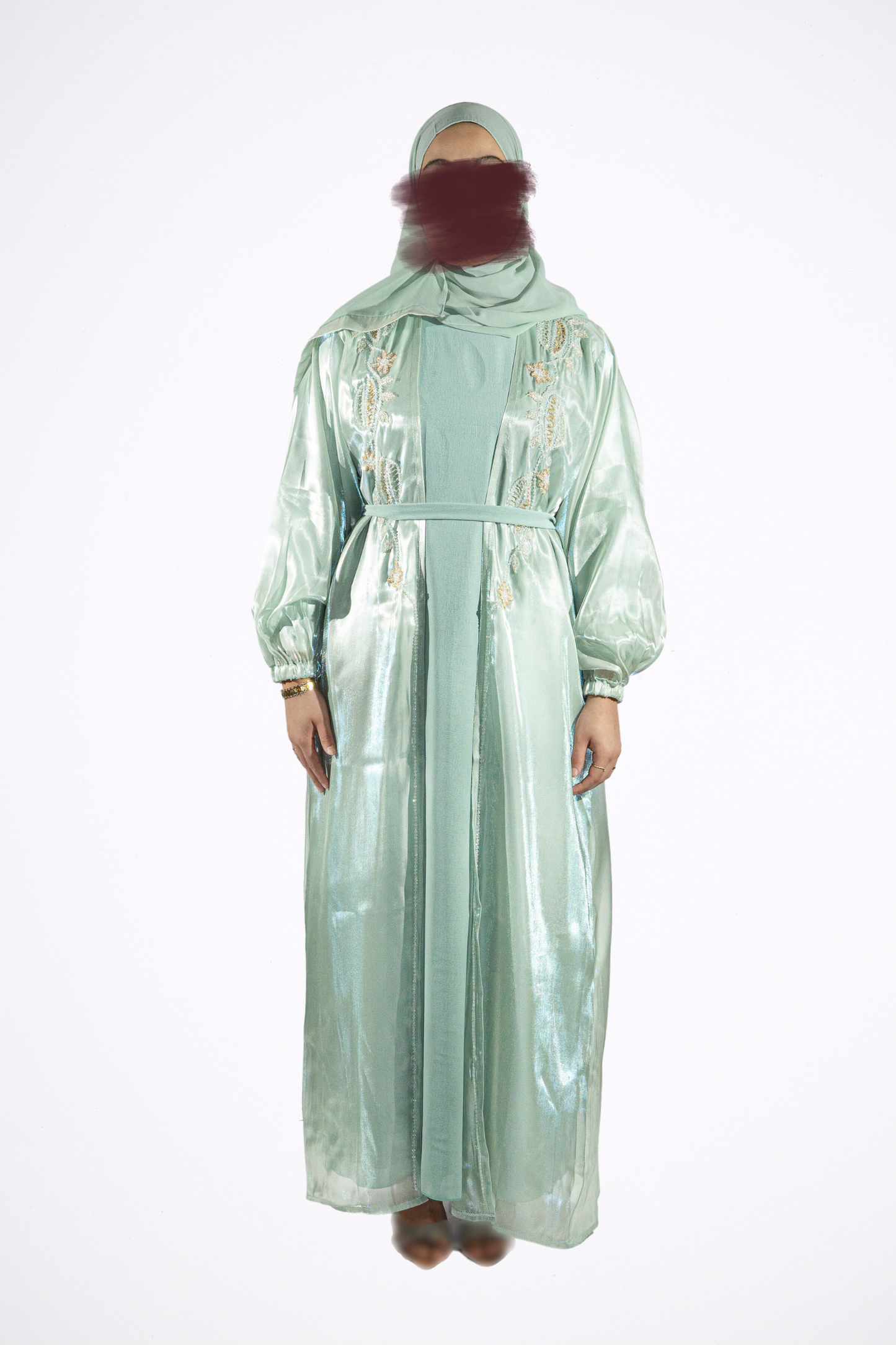 Abaya Ameera vert d'eau