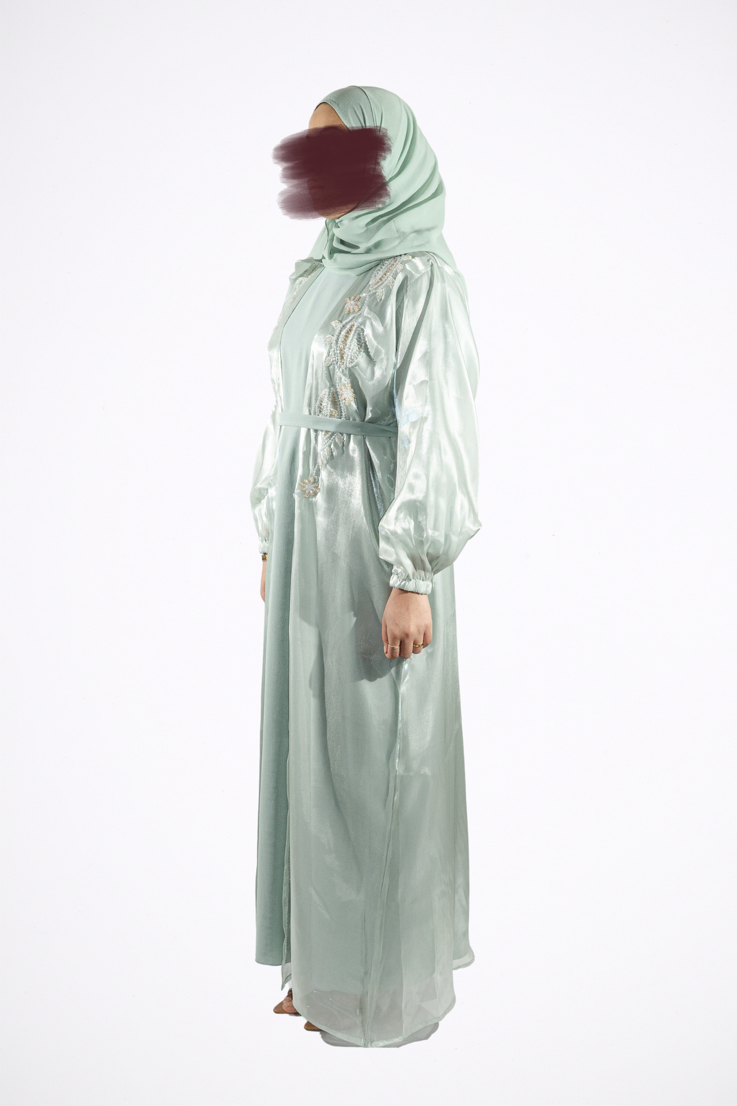 Abaya Ameera vert d'eau