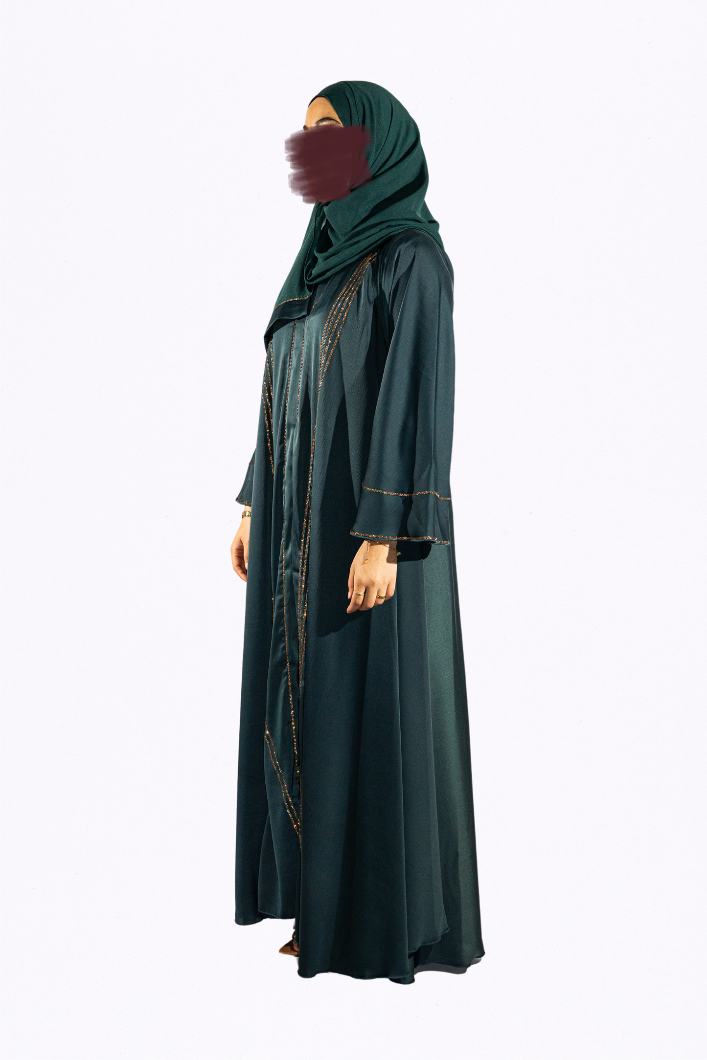 Abaya Hessa vert émeraude