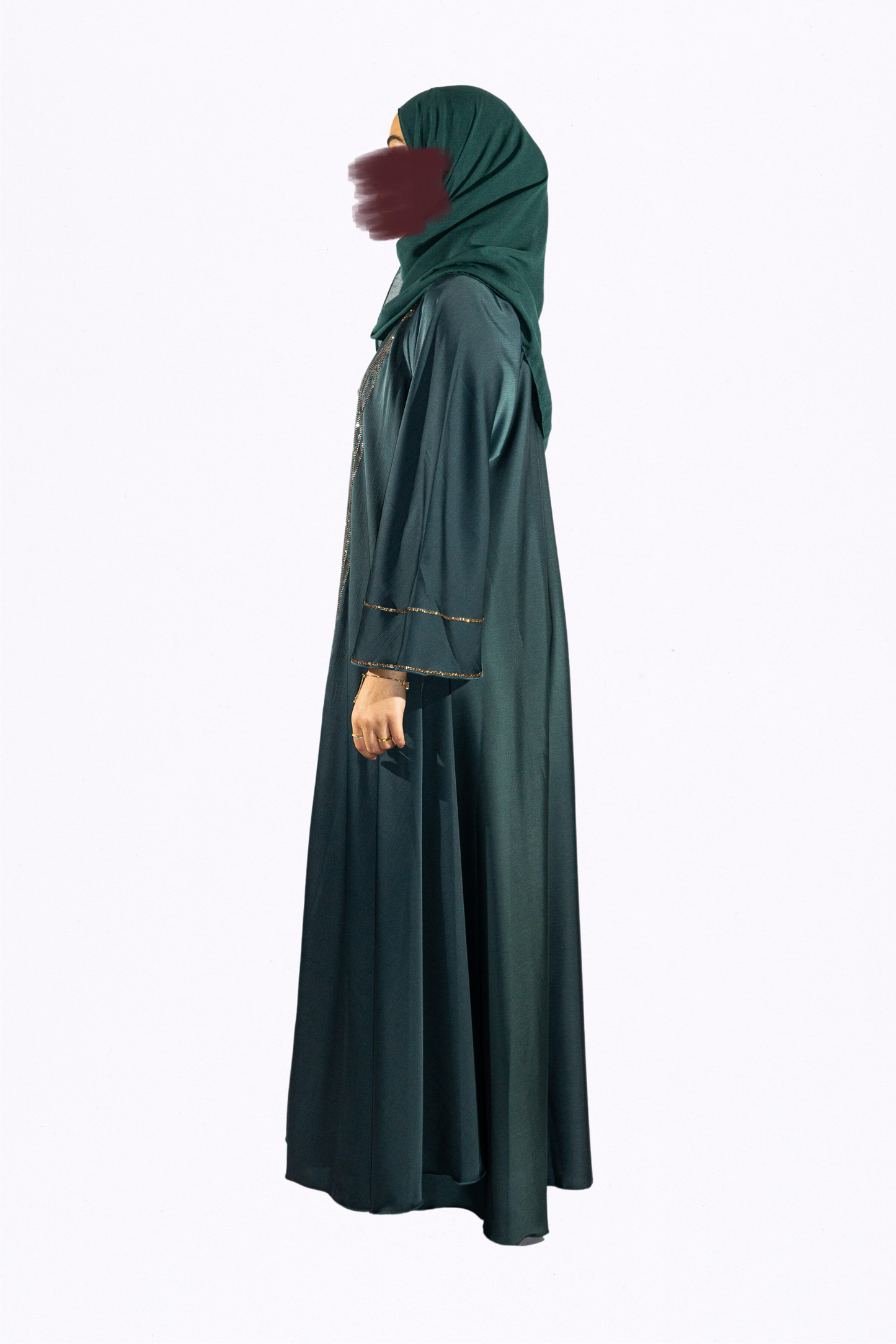 Abaya Hessa vert émeraude