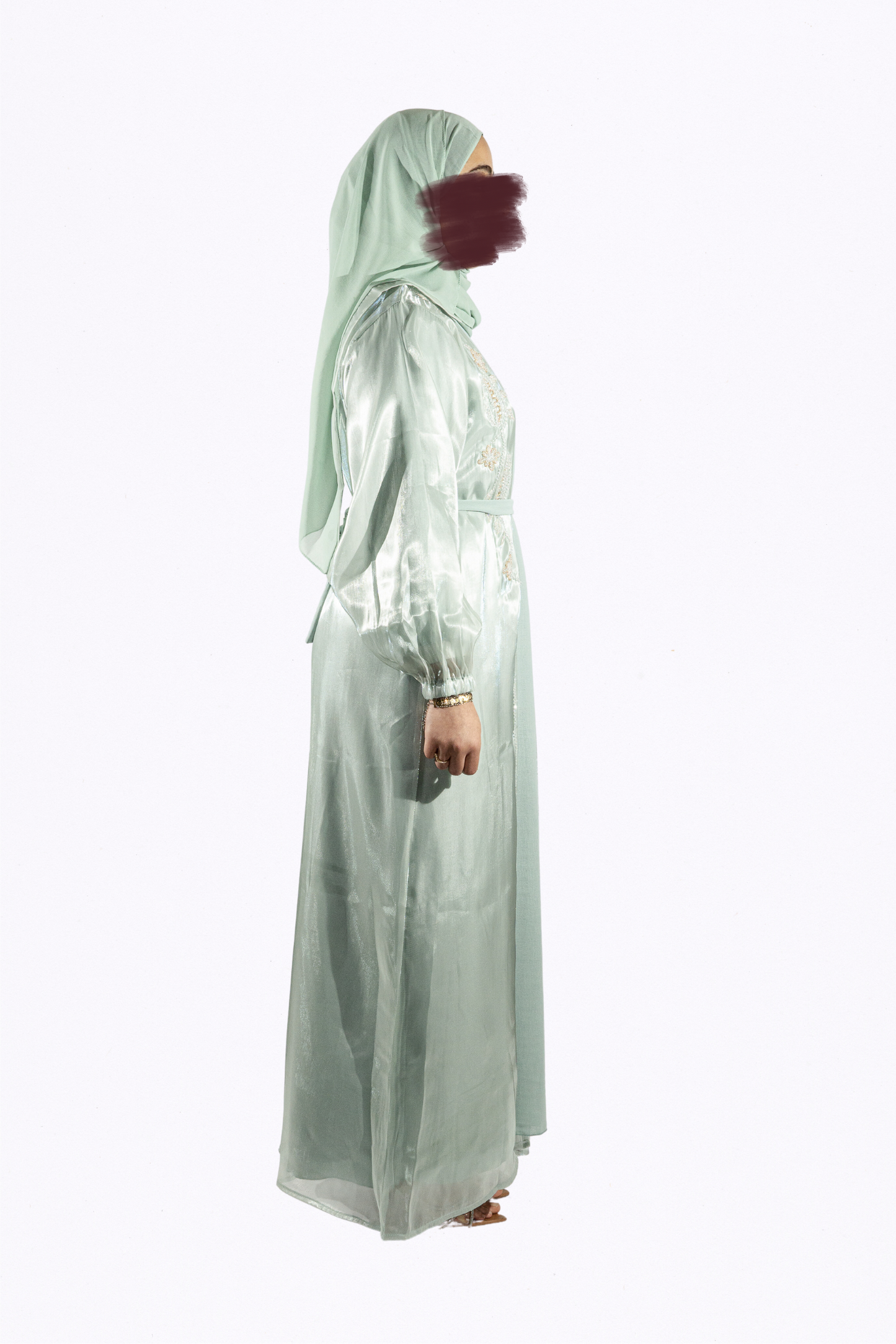 Abaya Ameera vert d'eau